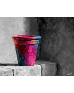 MAGENTA FLOWER POT BW