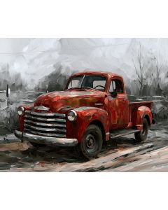 CRIMSON PICKUP PORTRAIT BW