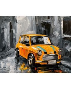 YELLOW MINI COOPER STYLE BW