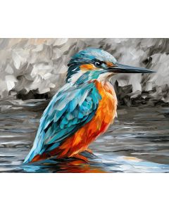COLOURFUL KINGFISHER BW