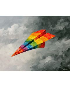 RAINBOW PAPER PLANE BW