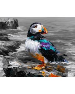 COLOURFUL PUFFIN CLIFF B&W