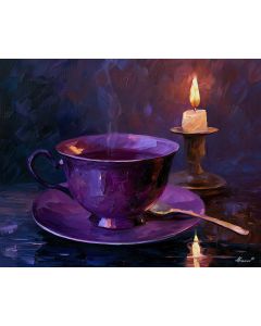 VIOLET TEACUP ETCHES RAINLIGHT