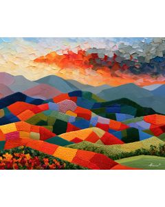 NEEDLEPOINT HILL FOLDS SILKTHUNDER