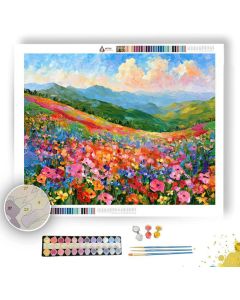NEEDLEPOINT VALLEY IN RAINBOWHUSH - Paint by Numbers Full Kit