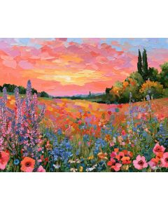 EMBROIDERED SUNFIELD CORALSKY