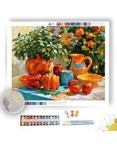 TURQUOISEBLOOM OVER BASIL TABLE - Paint by Numbers Full Kit