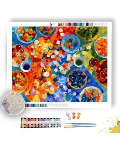 AZUREPICNIC OVER MAHJONG MAT - Paint by Numbers Full Kit