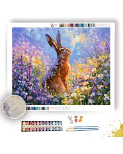 WILDFLOWER HARE AT LAVENDERBREEZE - Paint by Numbers Full Kit