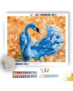 SKYBLUE SWAN GOLDENPEACH - Paint by Numbers Full Kit