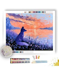 LAVENDER FOX AT PEACHWATER - Paint by Numbers Full Kit