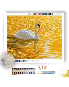 SWAN UNDER BUTTERCUP GOLDENPOND - Paint by Numbers Full Kit