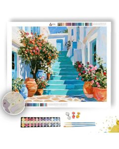 TURQUOISE STEPS AT MORNINGMELON - Paint by Numbers Full Kit