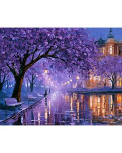 VIOLET TREE BY THE POND