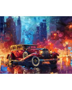 VINTAGE CAR IN A CITY
