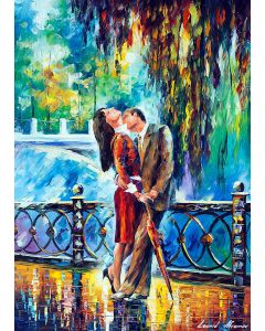 PASSIONATE KISS AFTER THE RAIN
