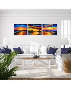 Set of 3 stretched paintings