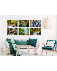 Set of 6 Spring stretched paintings