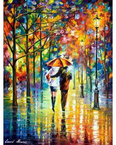 COUPLE UNDER THE RED UMBRELLA