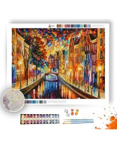 AMSTERDAM NIGHT CANAL - Paint By Numbers Full Kit