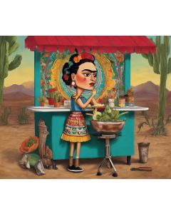 FRIDA KAHLO SELLING TACOS