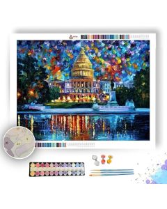 CAPITOL AT NIGHT WASHINGTON - Paint By Numbers Full Kit