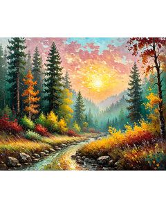 Autumn Forest at Sunset