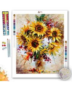 HAPPY SUNFLOWERS - Paint By Numbers Full Kit
