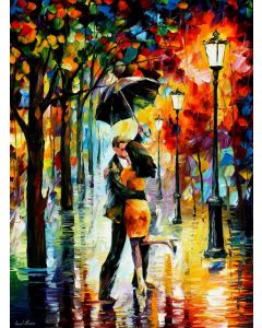 DANCE UNDER THE RAIN  by Leonid Afremov original oil painting