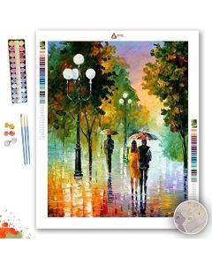 EVENING STROLL UNDER THE RAIN - Paint By Numbers Full Kit