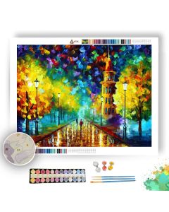 GOLD WINTER NIGHT - Paint By Numbers Full Kit