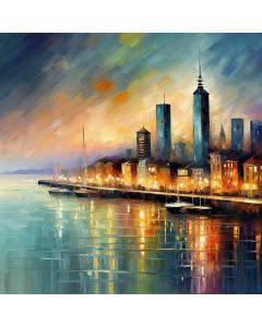 HARBOR LIGHTS DANCING ON WATER