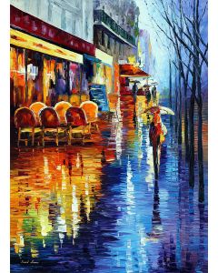 CAFE IN RAINY PARIS