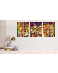 Set of 6 rare stretched paintings