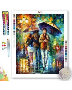PEOPLE UNDER THE RAIN - Paint By Numbers Full Kit