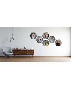 Set of 6 B/W stretched paintings