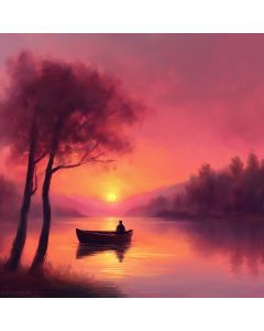 SOLITUDE AT SUNSET REFLECTION