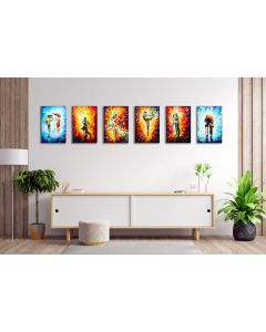 Set of 6 stretched Dance paintings
