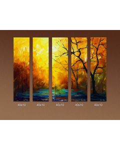 Set of 5 stretched paintings - THE COLORS OF MORNING