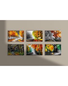 Set of 6 stretched paintings