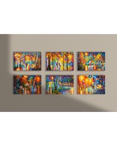 Set of 6 stretched paintings