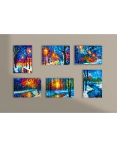 Set of 6 stretched unique paintings