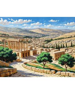 Cerulean Sky Over Jerash