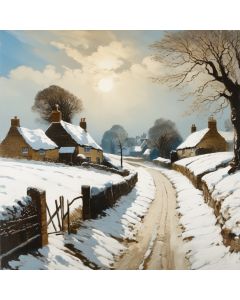 Snowy Village Lane