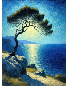 Moonlit Cliffscape
