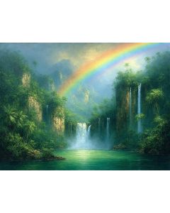 Rainbow Over the Hidden Jungle Falls