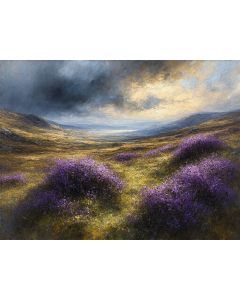 Heather Fields Under a Stormy Sky