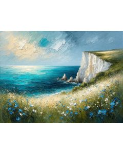 Wildflowers Above the Turquoise Sea Cliffs