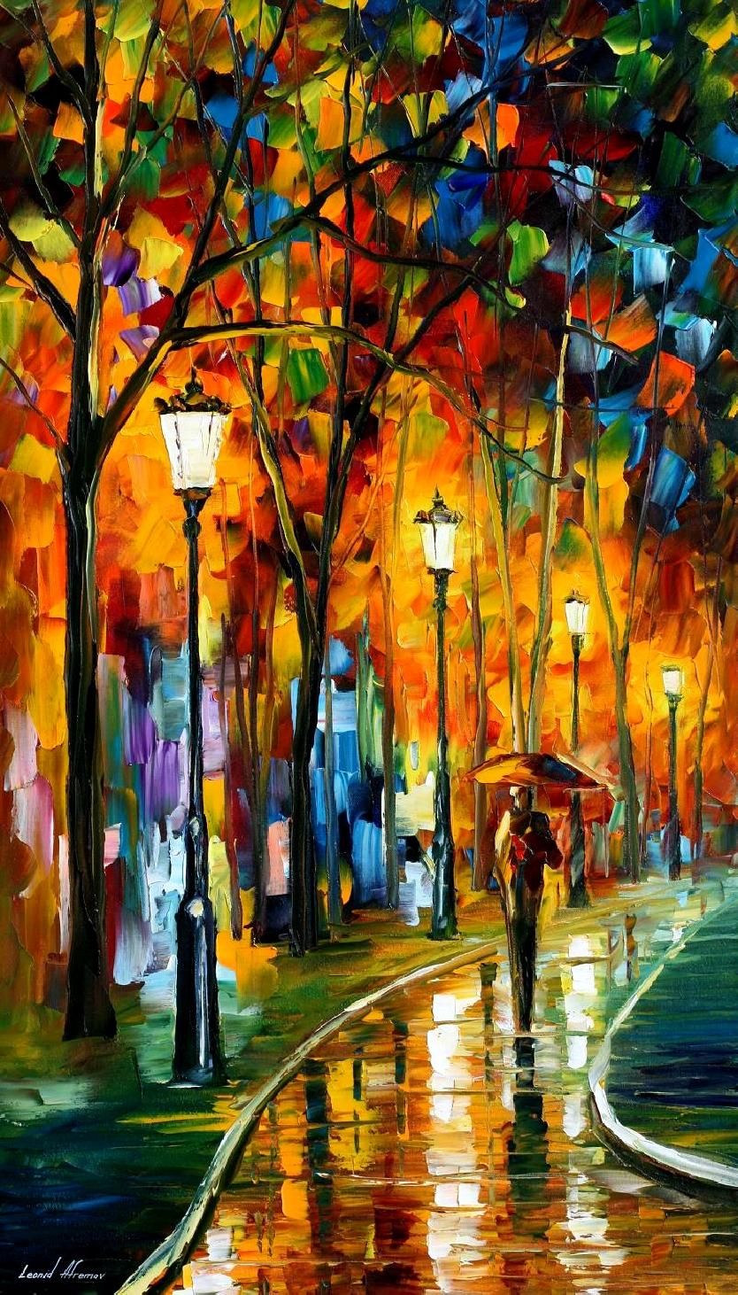 LAS VEGAS — PALETTE KNIFE Oil Painting On Canvas By Leonid Afremov