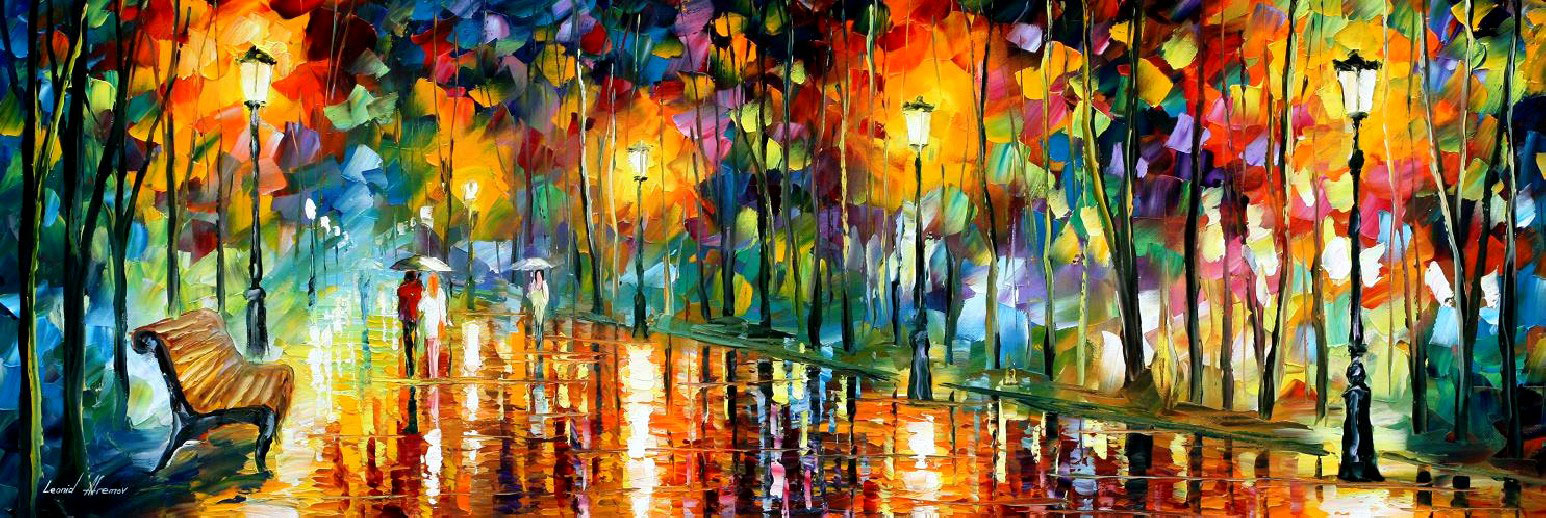 NOSTALGIC MEMORIES - Palette Knife Oil Painting On Canvas By Leonid Afremov  - Size 40X30 (100cm x 75cm)